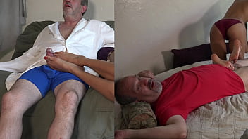 Preview 1 of Poketpussy Pov - Footjobs Cumshot Split Screen