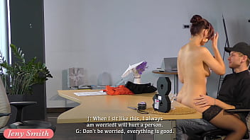 Preview 4 of Pinnacle Xcxxx2 Bangly - Psychologist. Jeny Smith got naked and gave him to touch her