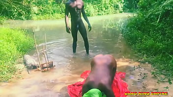 Preview 1 of Free Deskiab - HARDCORE CREAMPIES FUCKED IN THE LOCAL RIVER-  SHE LOVE SEX MORE THAN FOOD