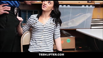 Preview 2 of Ngewe Sampe Nangis - TeenLifter - Petite Brunette Teen Shoplifter Makes Sex Deal With Security Guard - Kylie Martin