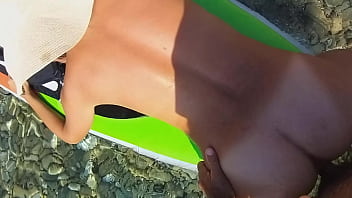 Preview 2 of Asian Amateur Homemade Blowjob - Anal Orgasm on SUP in wild