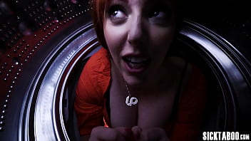 Preview 1 of Stella Cox Sex In Plane - Big ass stepmom Lauren Phillips stuck under the washer and got fucked by big cock stepson and stepdaughter Vanna Bardot