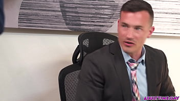 Preview 2 of Aletta Ocean Handjobs Full - Office colleague caught with his dick out!