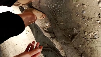 Preview 3 of Hot Kisses And Fuc - Look! This boy walking barefoot in nature,  on grass,  outdoors during a hot day of summer | Gay Foot Fetish Video