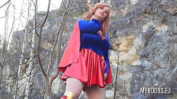 Preview 1 of Sunny Lione Bathroom - Huge Tits Redhead Alexsis Faye play in Cosplay costume Masturbate and Running
