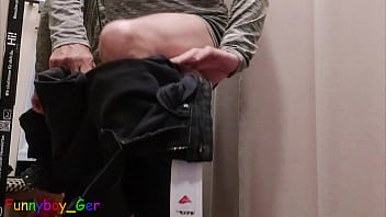 Preview 1 of Virgin Tube Seks - Guy gets horny and jerks off in a public C&amp_A dressing room