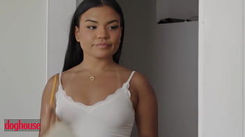 Preview 1 of Nursh Xxx Mpron Video - DOG HOUSE - Stunning Latina Bends Down Over The Desk And Allows Her Boss To Fuck Her Tight Asshole