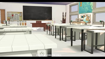Preview 1 of Grand Fatherr - Damon And Elena Classroom Scene - 3d Hentai - Preview Version