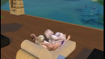 Preview 2 of College Girl New Xxx 2boys - Ts4 o rol&ecirc_ na piscina