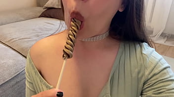 Preview 1 of Tete Porn Hd - I wanted a lollipop,  I got a dick! Big cumshot in mouth!
