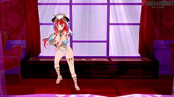 Preview 3 of Brunette Eva - Nilou sexy streap tease with belly dancing and pole dance for you to get a boner but ... | Genshin Impact | watch the sex scenes on Premium
