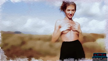 Preview 2 of Sane Lyone Xxx Video - Skinny Russian MILF Taya Vais strips naked outdoor and shows tight body