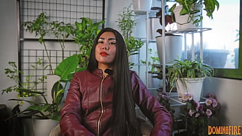 Preview 2 of Girl Pooping Video - Leather Fetish ASMR