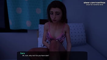 Preview 1 of Aurora Stone - Milfy City[v1.0 Final] | Virgin 18yo Babe Step Sister Teen Sara Gets Her Tight Petite Ass Fucked And Creampied At Midnight By Big Cock Step Brother | Taboo Hentai 3D Game | Part #58