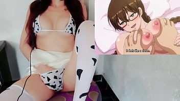 Preview 2 of Dolly 2 - Reaccionando y masturbandome con Hentai Kanojo wa Dare Ep. 1