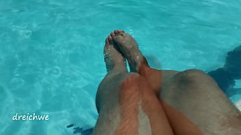 Preview 2 of Tubxporn Vargin Com - Feet in the pool with a lot of water