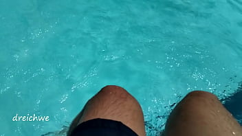 Preview 3 of Tubxporn Vargin Com - Feet in the pool with a lot of water