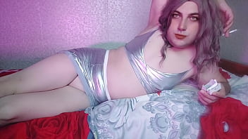 Preview 3 of Dag X - Youtuber SMOKING Sexy MERMAID Femboy Sexy Room Hot Blonde Cute Crossdresser Striptease White Body Hot Thighs Little Cock