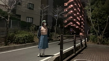 Preview 2 of Hot Boobs Masaj - 女装娘まゆちゃんが深夜の住宅街でＭ字開脚したりして大胆に露出