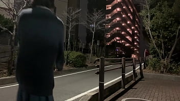 Preview 1 of Hot Boobs Masaj - 女装娘まゆちゃんが深夜の住宅街でＭ字開脚したりして大胆に露出