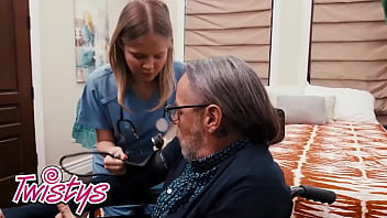 Preview 1 of Doggie Second Attempt - Hot Nurse Coco Lovelock Checks Erica Lauren&#039_s Husband Health While She&#039_s Licking Her Pussy From The Back - TWISTYS