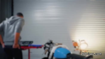 Preview 1 of Porn Arbporn - Motorcycle mechanic anal fucks black gay at the shop