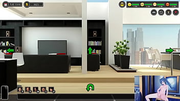 Preview 3 of Beautiful Breast Girl - Gameplay Man of the house #1 Ligando con la casera y las compa&ntilde_eras de piso