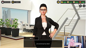 Preview 4 of Beautiful Breast Girl - Gameplay Man of the house #1 Ligando con la casera y las compa&ntilde_eras de piso