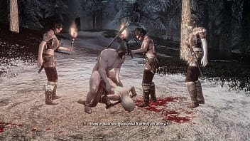 Preview 2 of Old Lady In Rest Home - Bandits caught a beautiful trans girl in the game skyrim