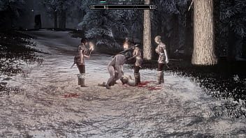 Preview 1 of Old Lady In Rest Home - Bandits caught a beautiful trans girl in the game skyrim