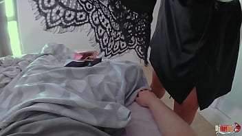 Preview 1 of Seduction In Hospital - Unpacking a birthday gift from a sexy stepmom,  Stepmom gives me a blowjob and her ass for my birthday