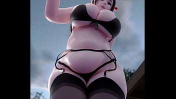 Preview 1 of Animal Foken Dog Woman Hd - Mei Lingerie Belly Inflation