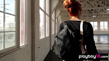Preview 1 of Farther Usa - Flexible naked redhead ballet dancer Kayla Coyote doing her daily practice