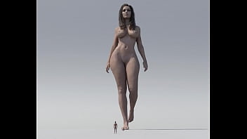Preview 3 of Mama So Hot Sex - naked giantess walking and crushing tiny men