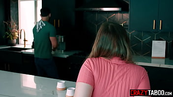 Preview 1 of Mom With Beta - Desperate big tits teen Codi Vore will do anything for warm home and sleep