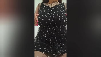 Preview 1 of Desi Indian Rape Bf Xxx - Busty cutie in sexy dress plays with big tits