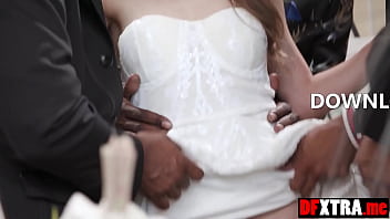 Preview 3 of Xxxhd V N - Petite bride Aften Opal group fucked by five big black cocks before wedding