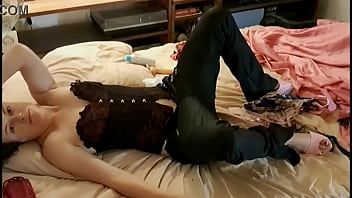 Preview 3 of Trans Genter - 1552 - White Slut,  Thong and Corset,  Spandex Pants,  Heels,  Blowjob,  POV,  Doggy Style