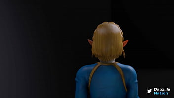 Preview 1 of Sunny Leone Three Man - Link getting plowed behind Zelda&#039_s back [BLACKED]
