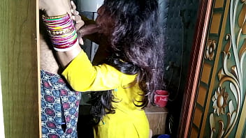 Preview 2 of Black Shemali - XXX Fucked my maid in the bathroom In Doggy Desi Hindi Voice