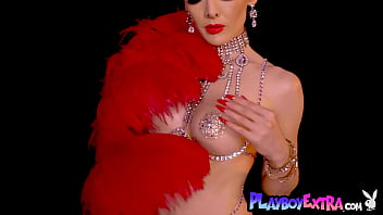 Preview 2 of Elsa Zeen Sex - Skinny big boobed blonde MILF Miranda shining in slutty burlesque costume