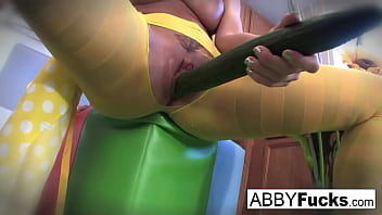 Preview 3 of Japaness Kissing - Surreal Kitchen dress up with Abigail and her giant cucumber