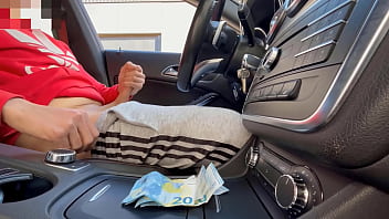 Preview 1 of Kwong Min Jong Sex - I jerk off in the car in front of the security guard girl and call her to help me finish cumming