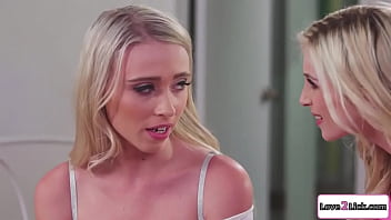 Preview 1 of Shemale Angie2 - Blonde licks stepsister after a bad date