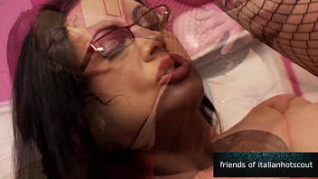 Preview 3 of Black Big Cocg - Brunette milf with glasses fucked in the ass and cummed on the ass
