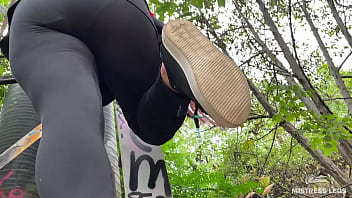 Preview 1 of Spans Choudhary Poor Video - Pink socks and natural rough wrinkled soles above you outdoor