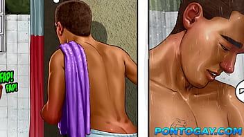 Preview 2 of Cento X Cento Moglie - Novinho foi flagrado espiando o dotado na ducha