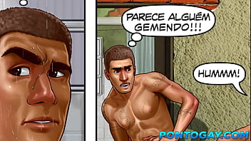 Preview 3 of Cento X Cento Moglie - Novinho foi flagrado espiando o dotado na ducha