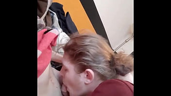 Preview 1 of Fast Food Bus - Handsome twink giving me his best sucking