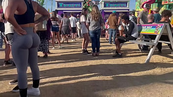 Preview 1 of College Girls Sexin Group - Grey Leggings Latina Booty Candid
